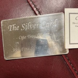 Silver one Troy oz silver card .999